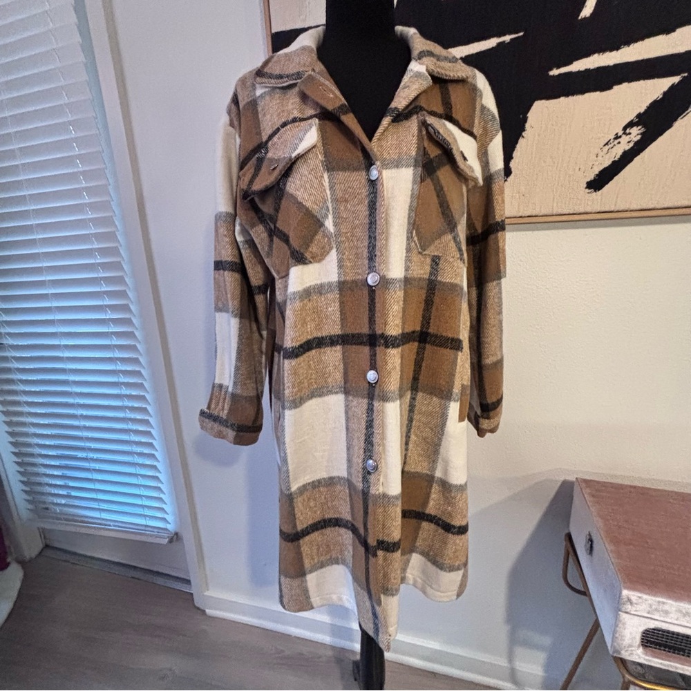 Plaid Button-Up Flannel Jacket - image 1